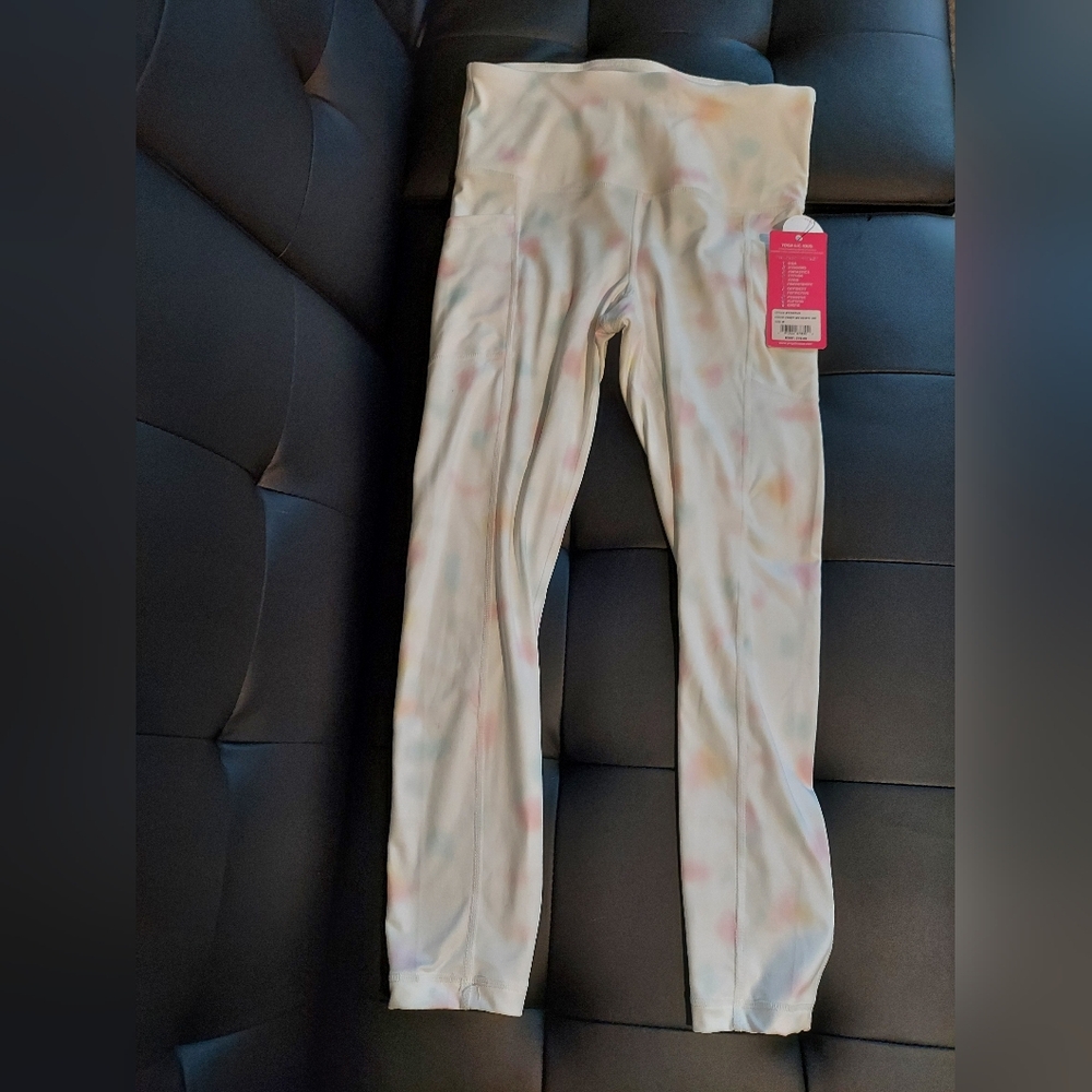 NWT Candy Sky Tie Dye High Rise Yogalicious Leggings Medium Yoga Exercise Capri